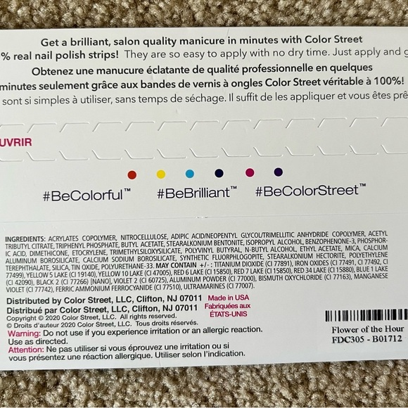 Unopened Color Street nail strips Flower of the Hour - Picture 2 of 3